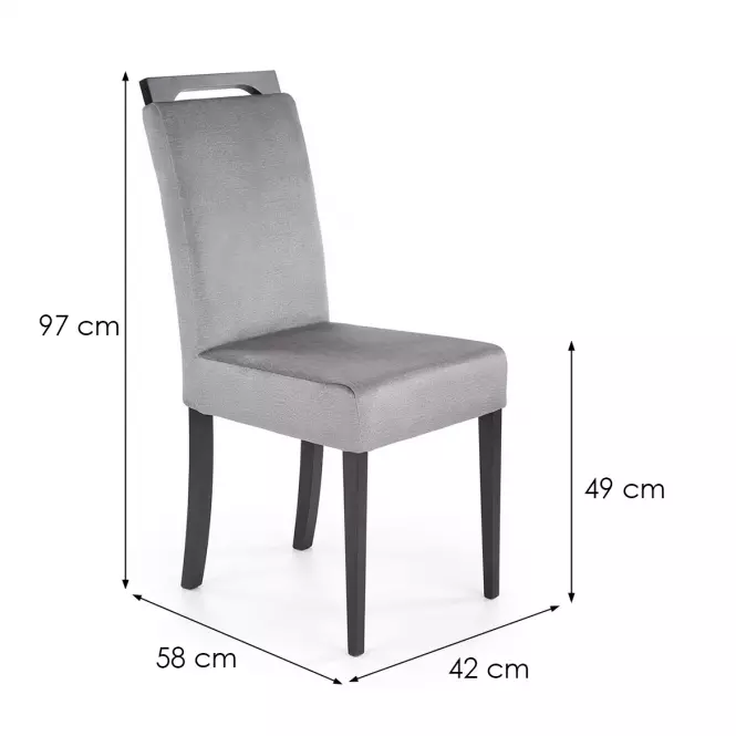 Stolička Clarion 2 drevo/velvet čierna/monolit 85