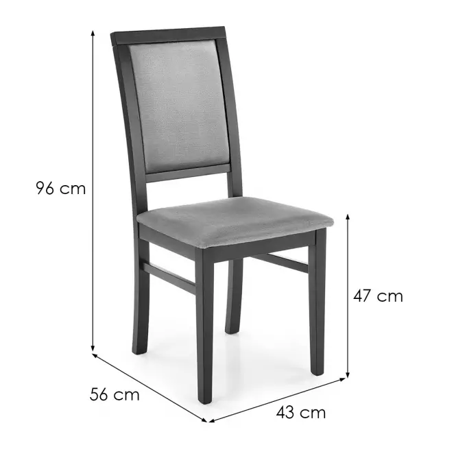 Stolička Sylwek 1 drevo/velvet čierna/monolit 85,6