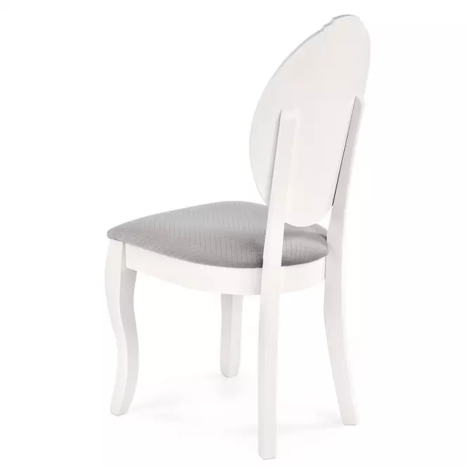 Stolička Velo drevo/tkanina biela/popol 44x53x96