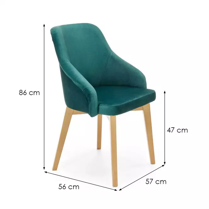 Stolička Toledo 2 drevo/velvet dub/monolit 37 57x56x86
