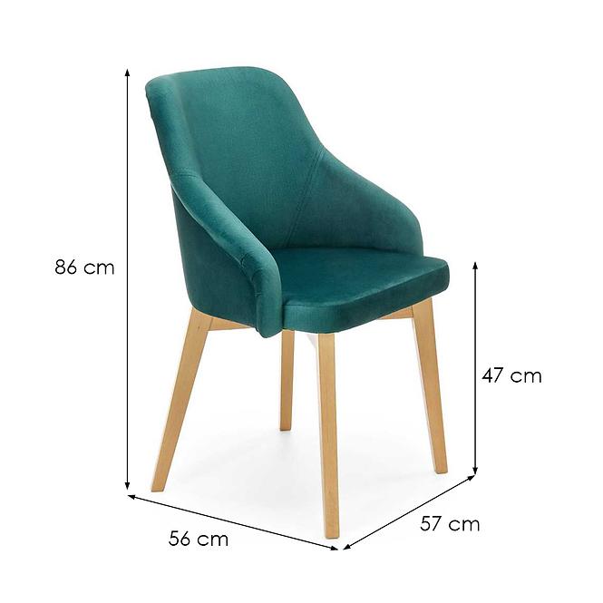 Stolička Toledo 2 drevo/velvet dub/monolit 37 57x56x86