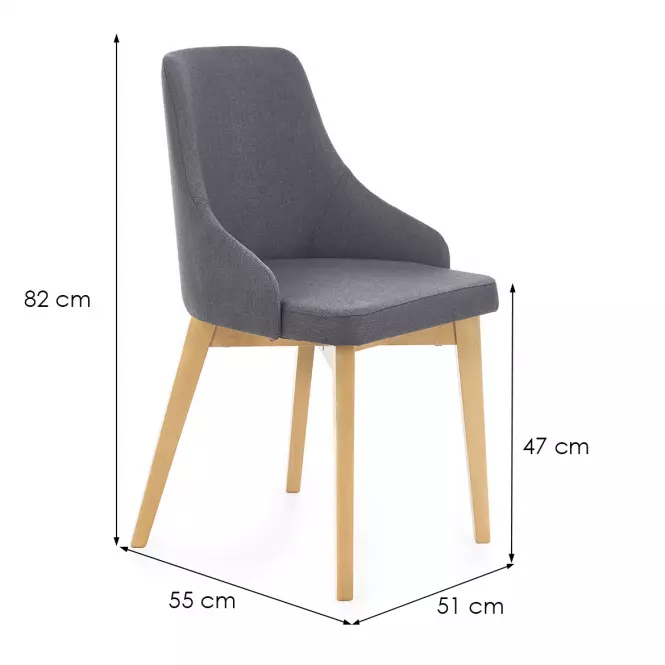 Stolička Toledo drevo/velvet dub/inari 95 51x55x82