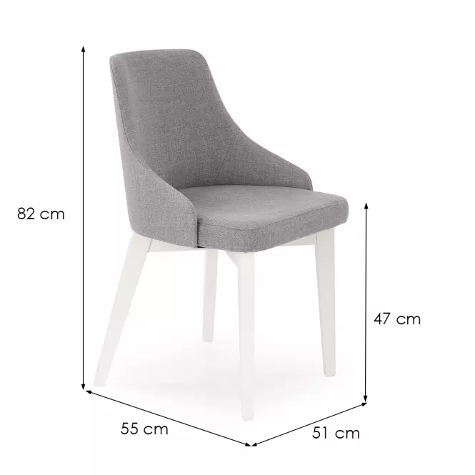 Stolička Toledo drevo/velvet biela/inari 91 51x55x82