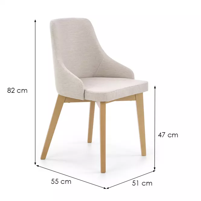 Stolička Toledo drevo/velvet dub/inari 22 51x55x82