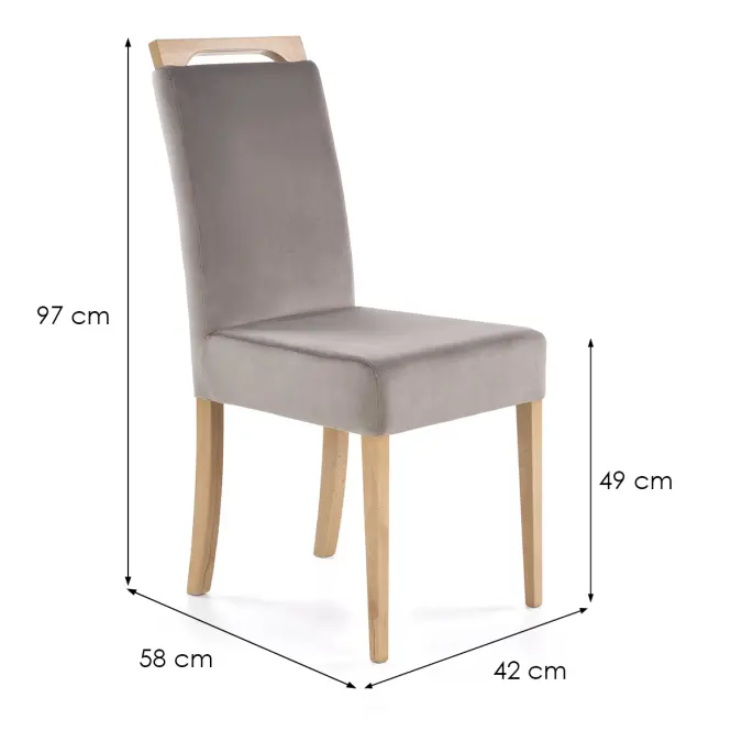 Stolička Clarion drevo/velvet dub/riviera 91 47x59x99,8