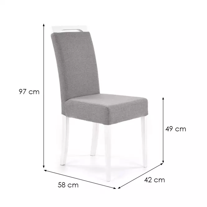 Stolička Clarion drevo/velvet biela/inari 91 47x59x99,8