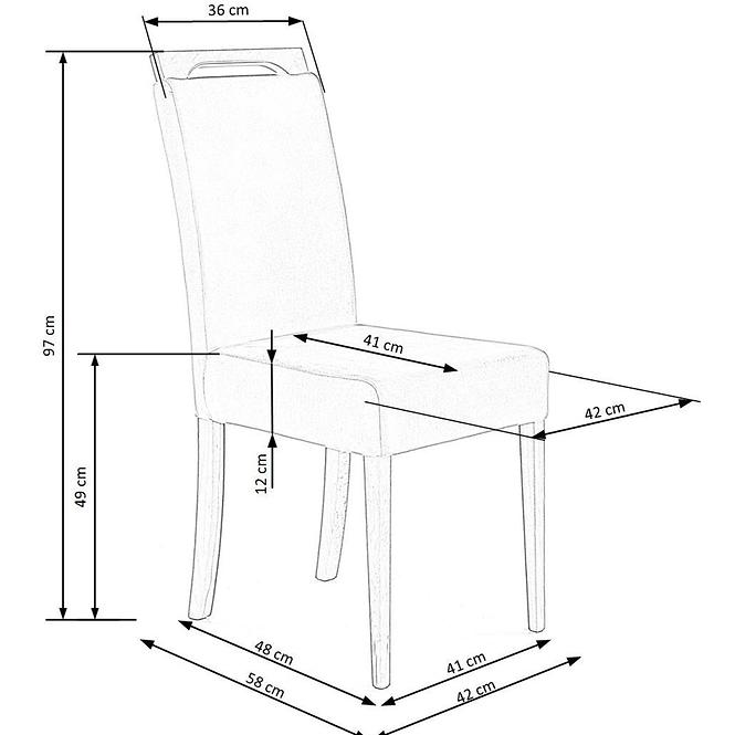 Stolička Clarion drevo/velvet biela/inari 91 47x59x99