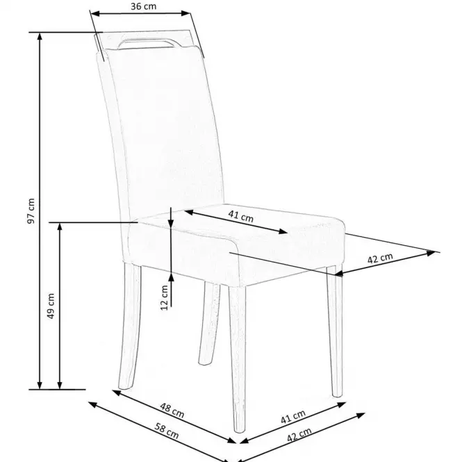 Stolička Clarion drevo/velvet biela/inari 91 47x59x99,9