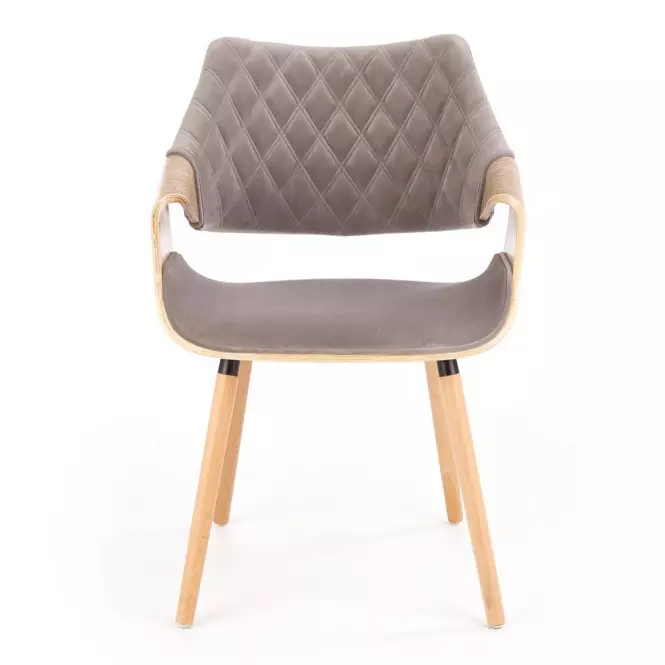 Stolička K396 drevo/velvet svetlý dub/popol 56x55x77
