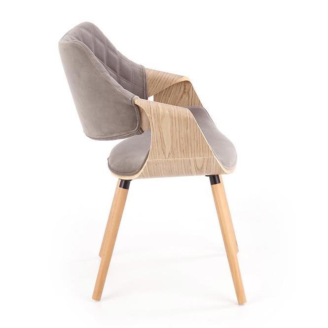 Stolička K396 drevo/velvet svetlý dub/popol 56x55x77