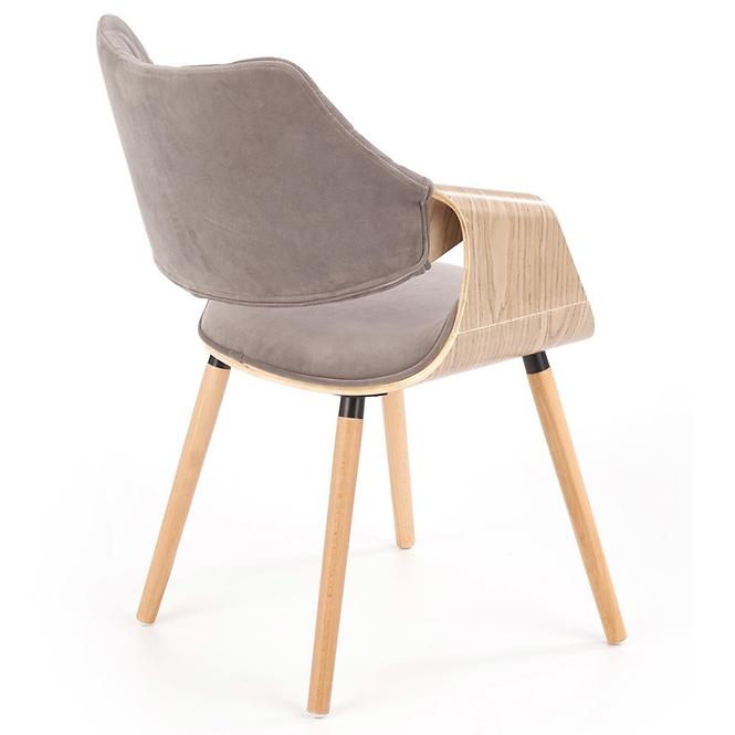 Stolička K396 drevo/velvet svetlý dub/popol 56x55x77