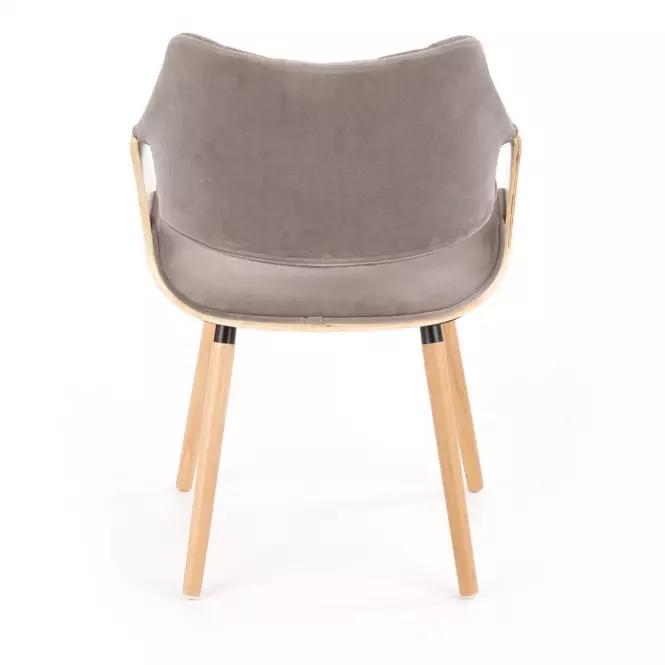 Stolička K396 drevo/velvet svetlý dub/popol 56x55x77