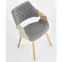 Stolička K396 drevo/velvet svetlý dub/popol 56x55x77,6