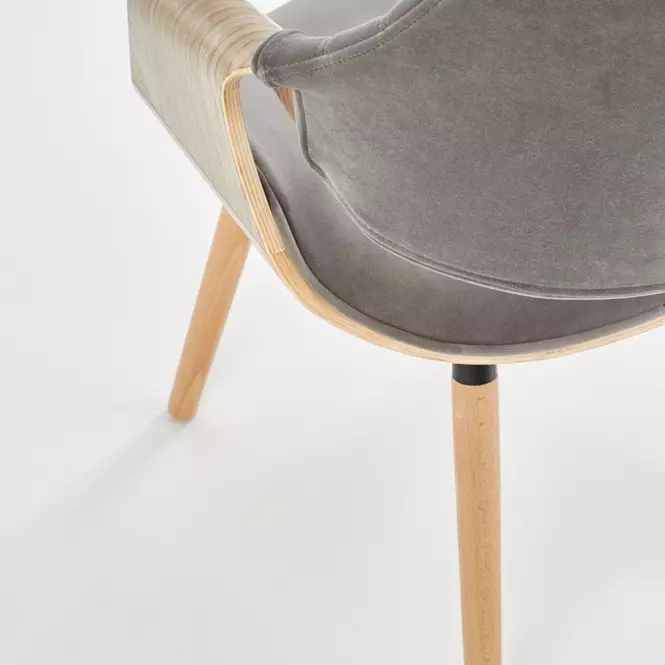 Stolička K396 drevo/velvet svetlý dub/popol 56x55x77