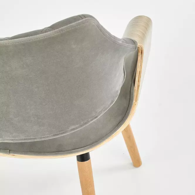 Stolička K396 drevo/velvet svetlý dub/popol 56x55x77,8