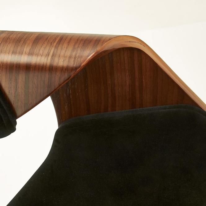 Stolička K396 drevo/velvet orech/čierna 56x55x77