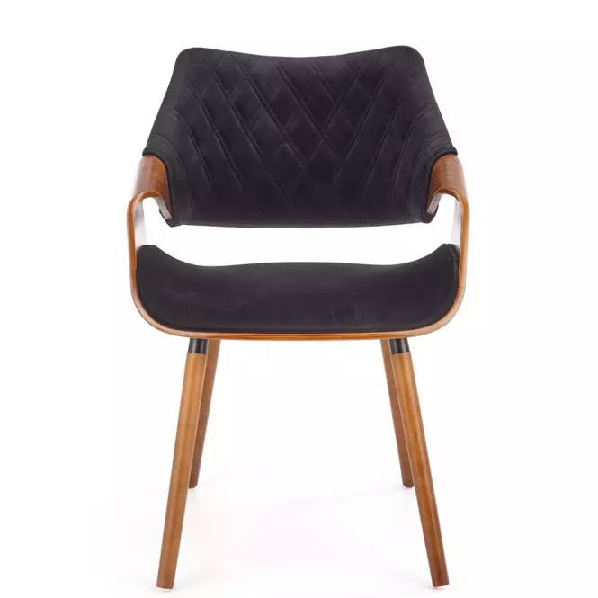 Stolička K396 drevo/velvet orech/čierna 56x55x77