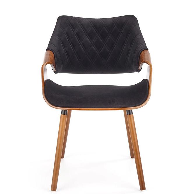 Stolička K396 drevo/velvet orech/čierna 56x55x77
