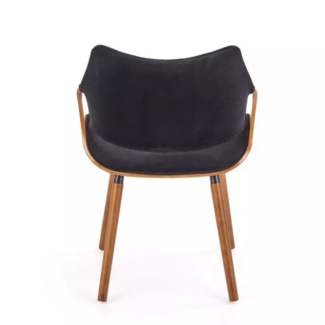 Stolička K396 drevo/velvet orech/čierna 56x55x77