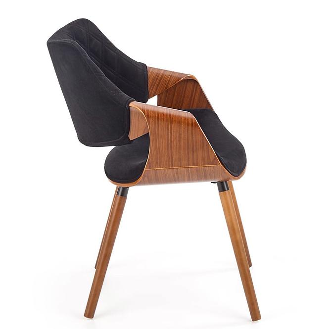 Stolička K396 drevo/velvet orech/čierna 56x55x77