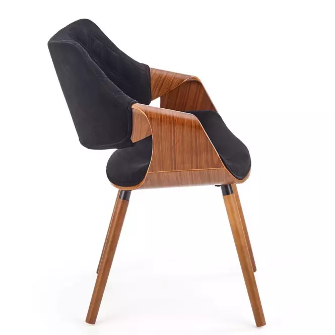 Stolička K396 drevo/velvet orech/čierna 56x55x77,4