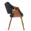 Stolička K396 drevo/velvet orech/čierna 56x55x77,4