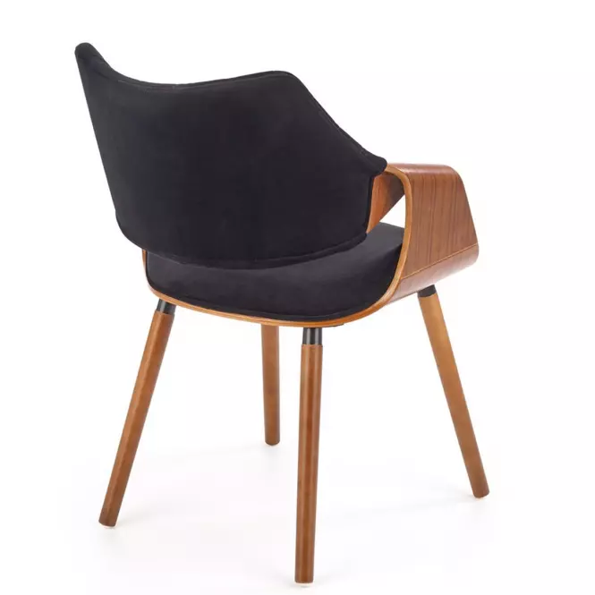 Stolička K396 drevo/velvet orech/čierna 56x55x77