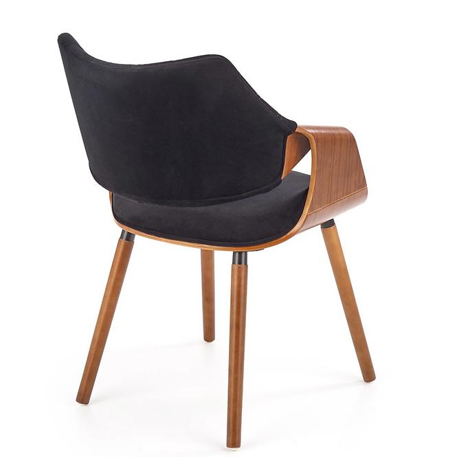Stolička K396 drevo/velvet orech/čierna 56x55x77