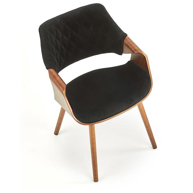 Stolička K396 drevo/velvet orech/čierna 56x55x77