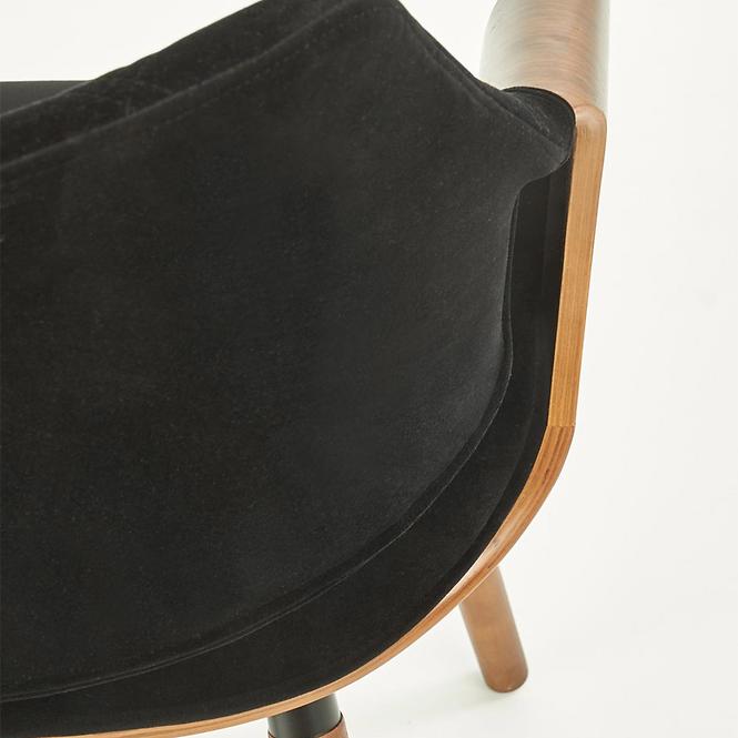 Stolička K396 drevo/velvet orech/čierna 56x55x77