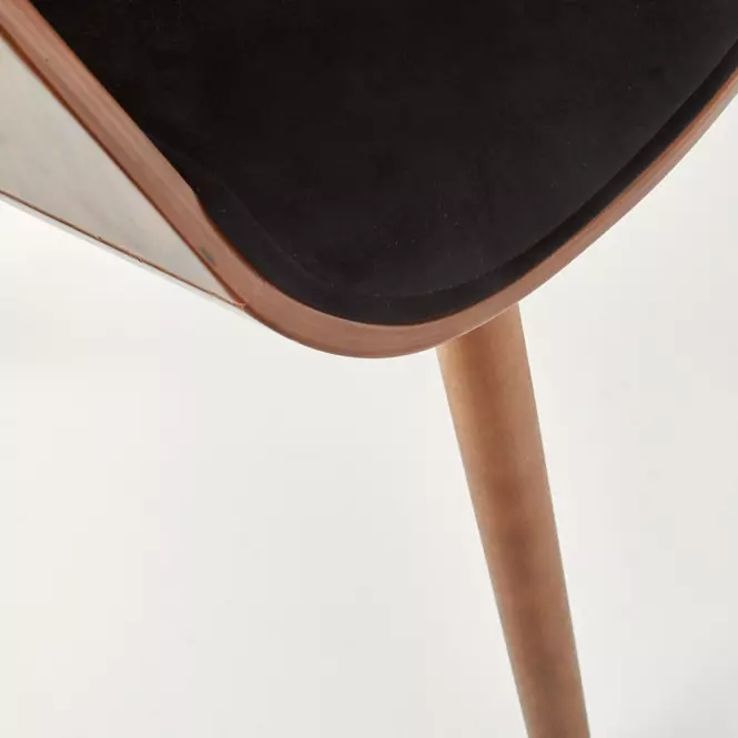 Stolička K396 drevo/velvet orech/čierna 56x55x77
