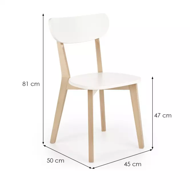 Stolička Buggi drevo/MDF biela 45x50x81,10