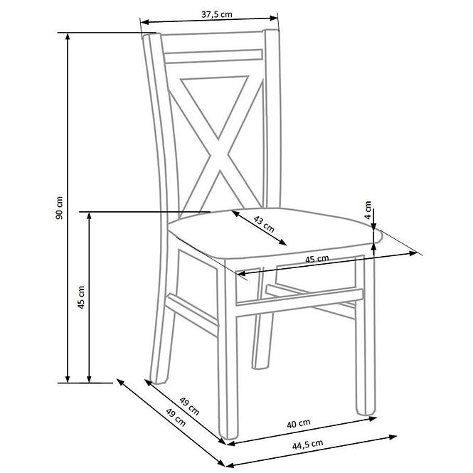 Stolička Dariusz 2 drevo/MDF sonoma 45x49x90