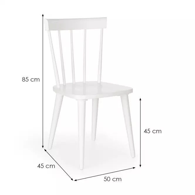 Stolička Barkley drevo biela 50x50x85