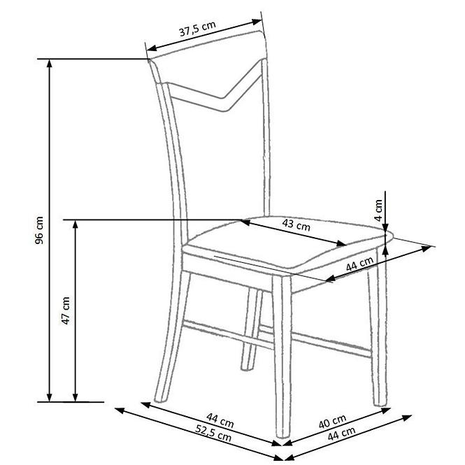 Stolička Citrone drevo/tkanina dub/inari 91 44x53x96