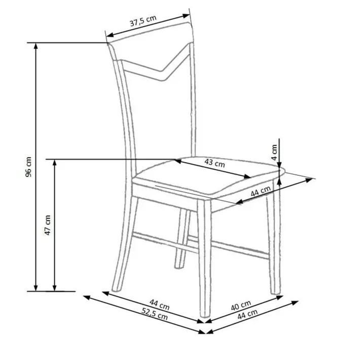 Stolička Citrone drevo/tkanina dub/inari 91 44x53x96,3