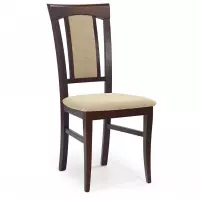 Stolička Konrad drevo/tkanina tmavý orech/torent beige