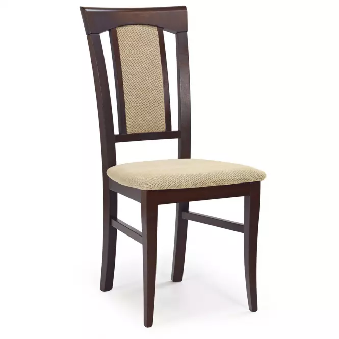 Stolička Konrad drevo/tkanina tmavý orech/torent beige