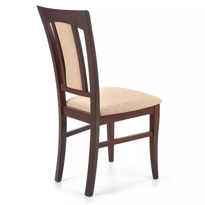 Stolička Konrad drevo/tkanina tmavý orech/torent beige