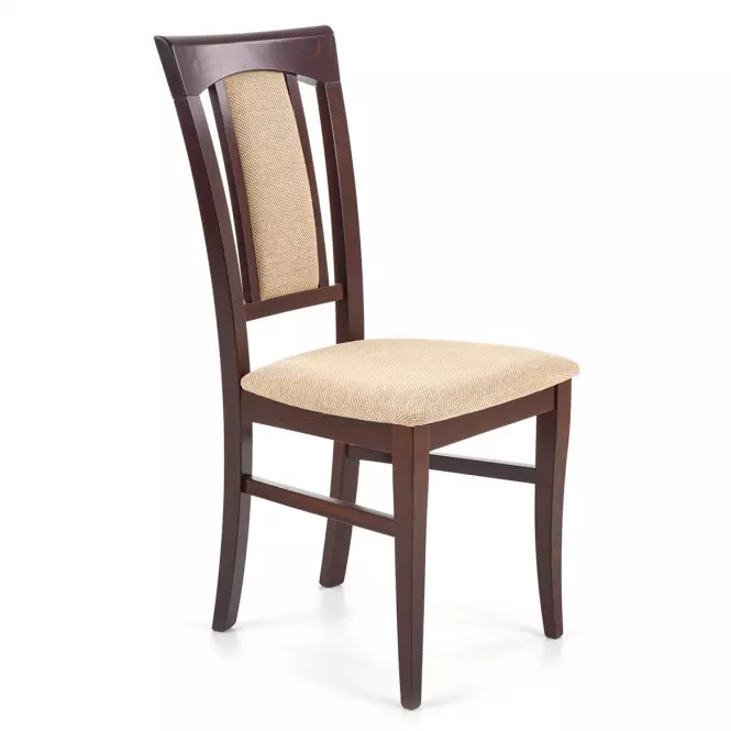 Stolička Konrad drevo/tkanina tmavý orech/torent beige