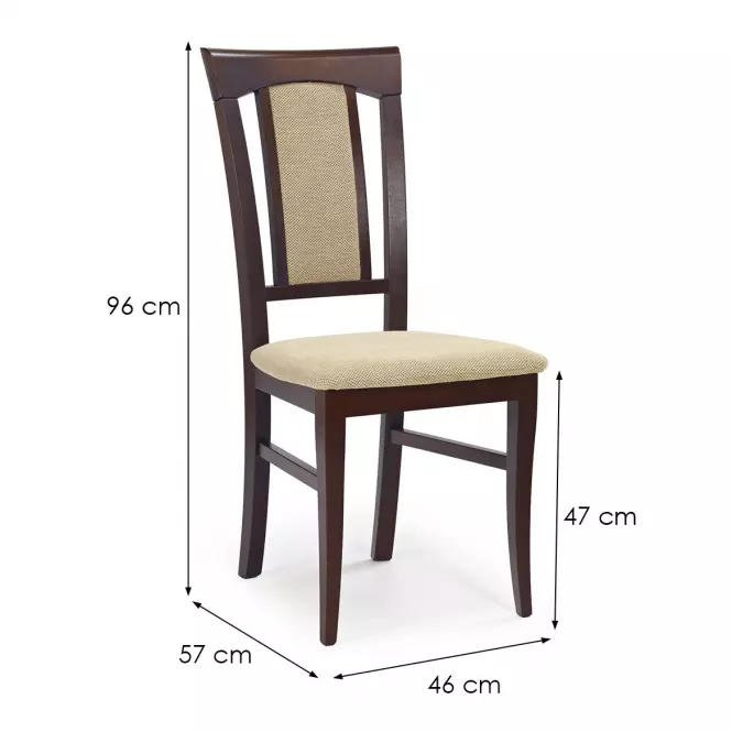 Stolička Konrad drevo/tkanina tmavý orech/torent beige,9