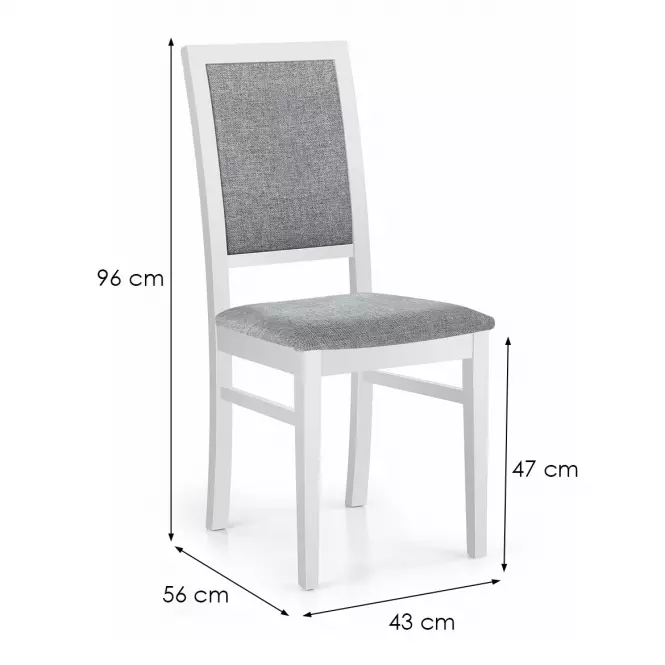 Stolička Sylwek 1 drevo/tkanina biela/inari 91 43x56x96