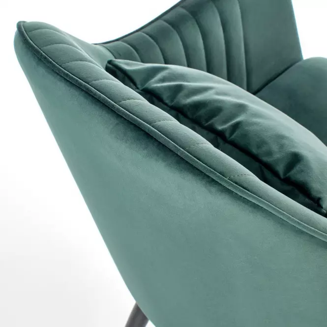 Stolička K464 velvet/kov tmavá  zelená  58x59x84