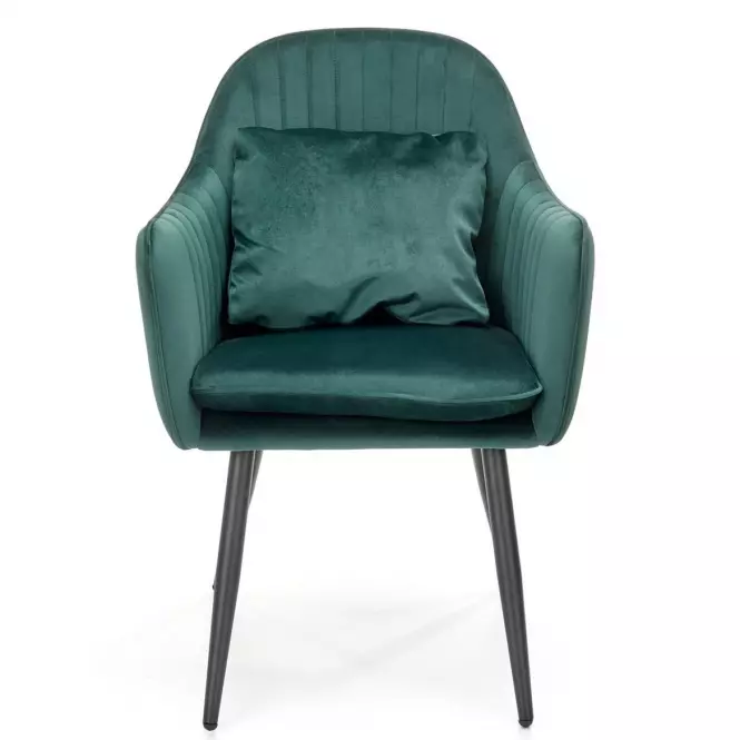 Stolička K464 velvet/kov tmavá  zelená  58x59x84