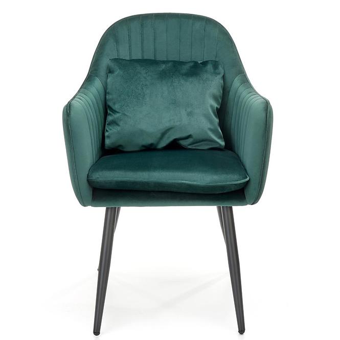 Stolička K464 velvet/kov tmavá  zelená  58x59x84