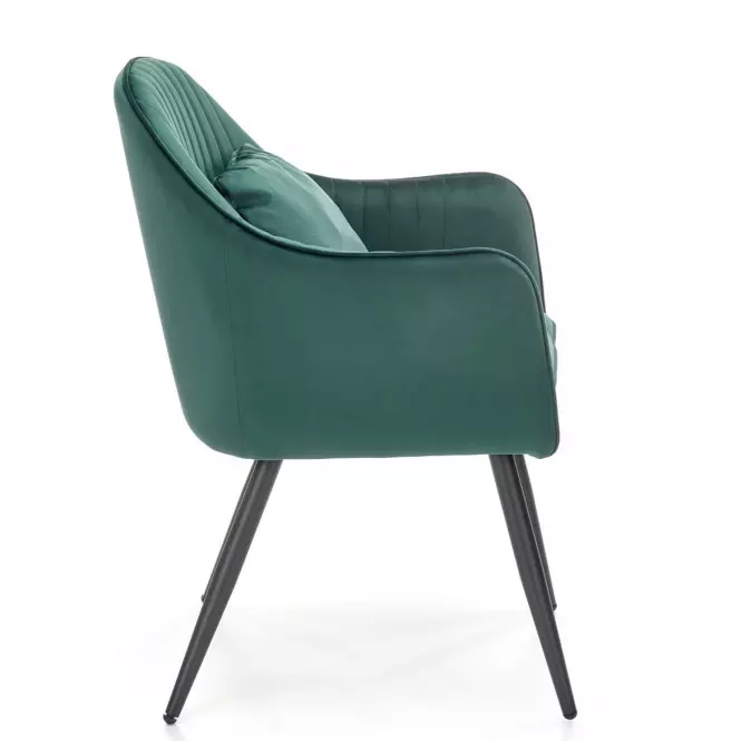 Stolička K464 velvet/kov tmavá  zelená  58x59x84