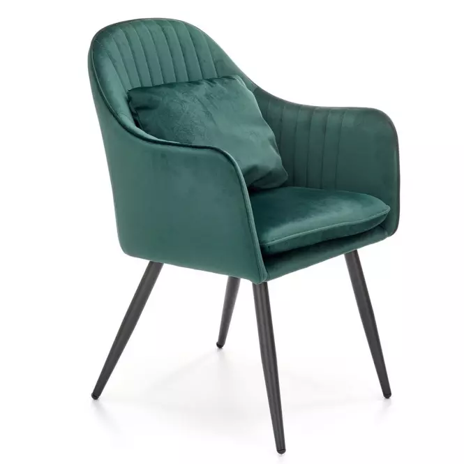 Stolička K464 velvet/kov tmavá  zelená  58x59x84