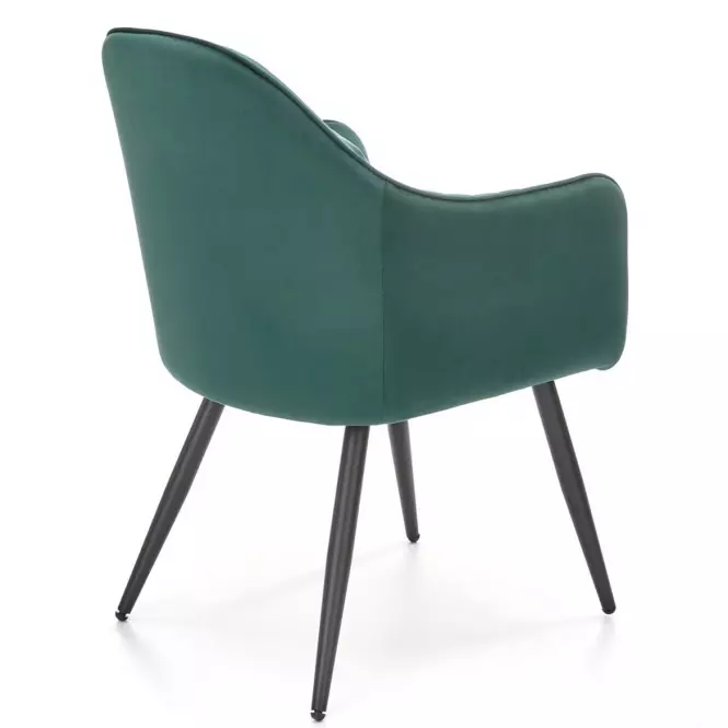 Stolička K464 velvet/kov tmavá  zelená  58x59x84