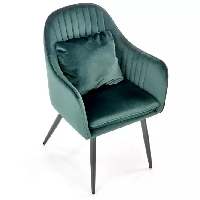 Stolička K464 velvet/kov tmavá  zelená  58x59x84