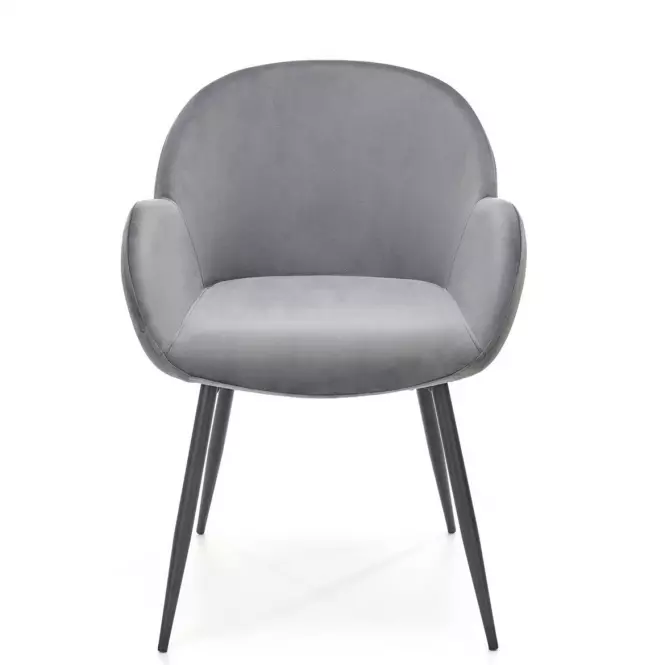 Stolička K480 velvet/kov popol 59x59x79